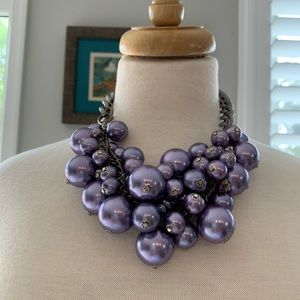 Joan Rivers lavender bubble necklace with earrings to match